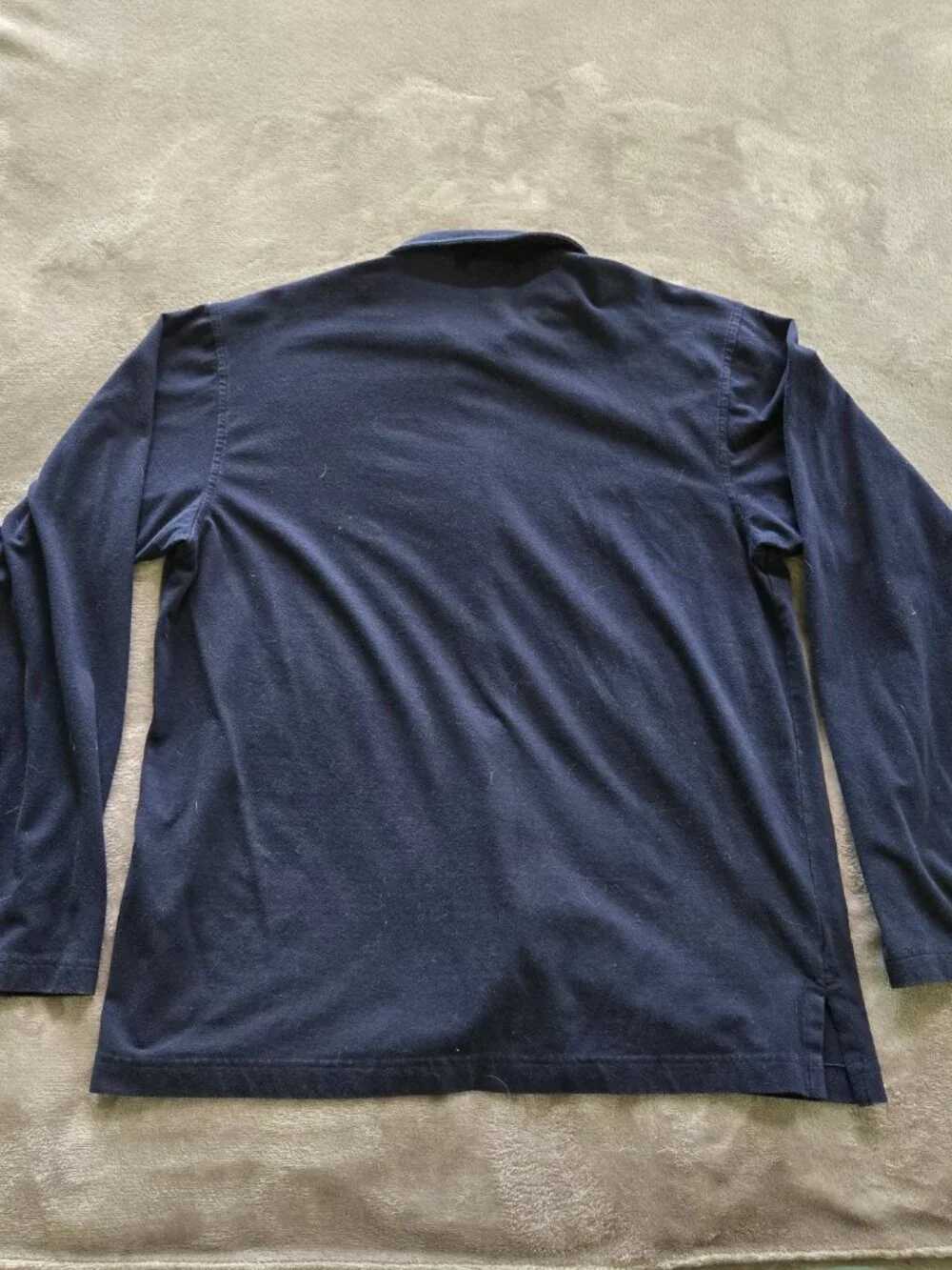 Vintage Polo Ralph Lauren Long Sleeve Shirt Mens Large Blue Cotton Stretch Soft